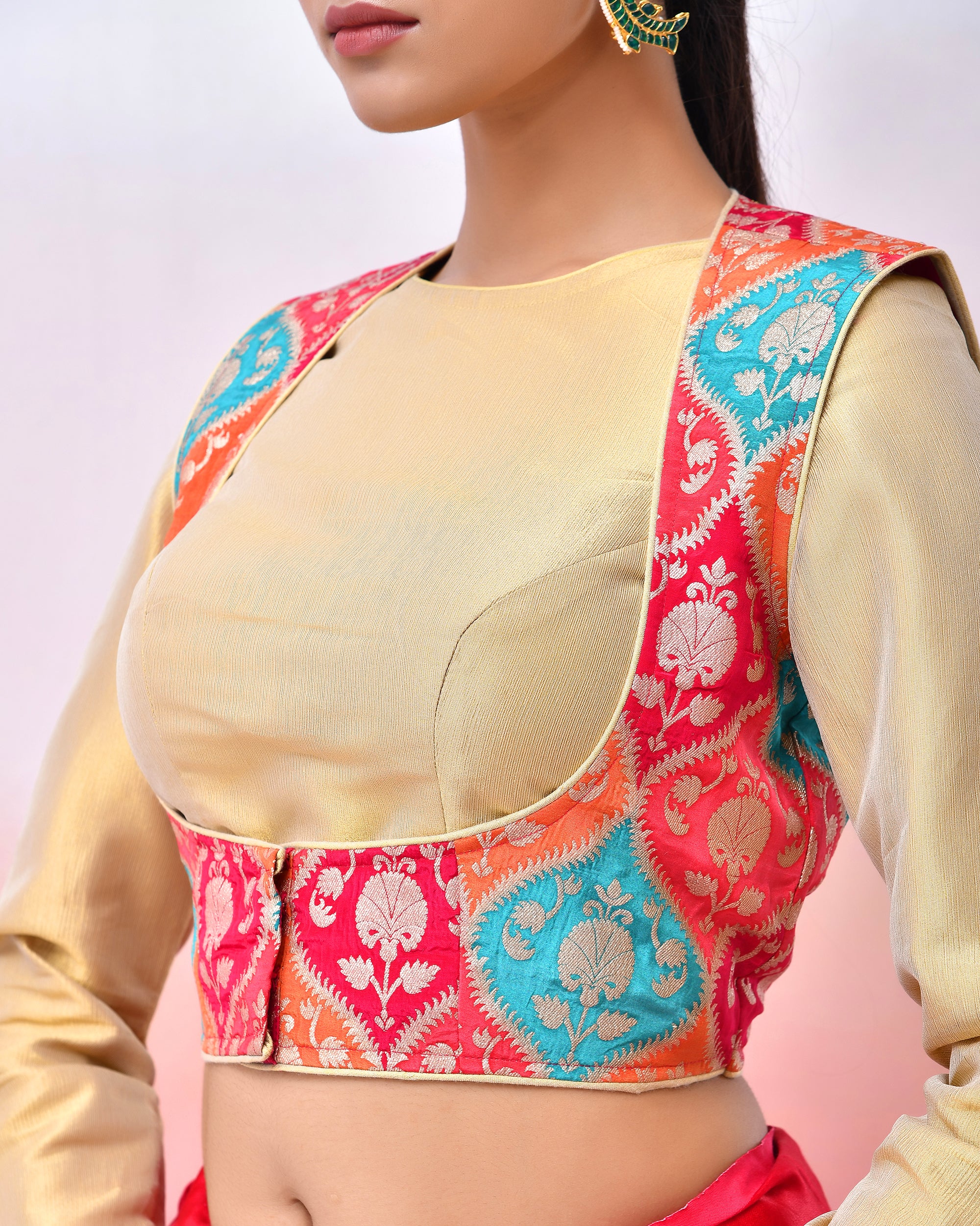 Rajwadi Koti Style Full Sleeves Saree Blouse